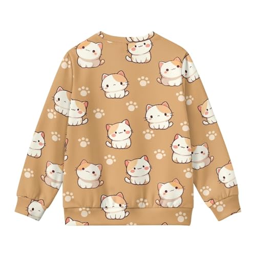 Image of Girls Cardigans Sweater Long Sleeve Crew Neck Button Down Sweaters School Outerwear for Kids Fall Winter Tops