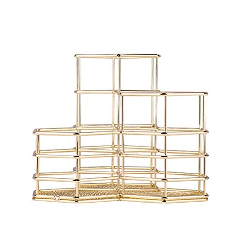 Asalin Ao - Soporte para bolígrafos, soporte para bolígrafos, arte de hierro calado, soporte para instrumentos de escritura, cesta de almacenamiento, soporte creativo para lápices hexagonales,