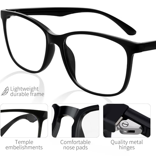 BOSSWIN Blue Light Blocking Glasses Square Fashion Computer/Gaming/TV/Phone-Blue Light Filtering for Men and Women — view 4