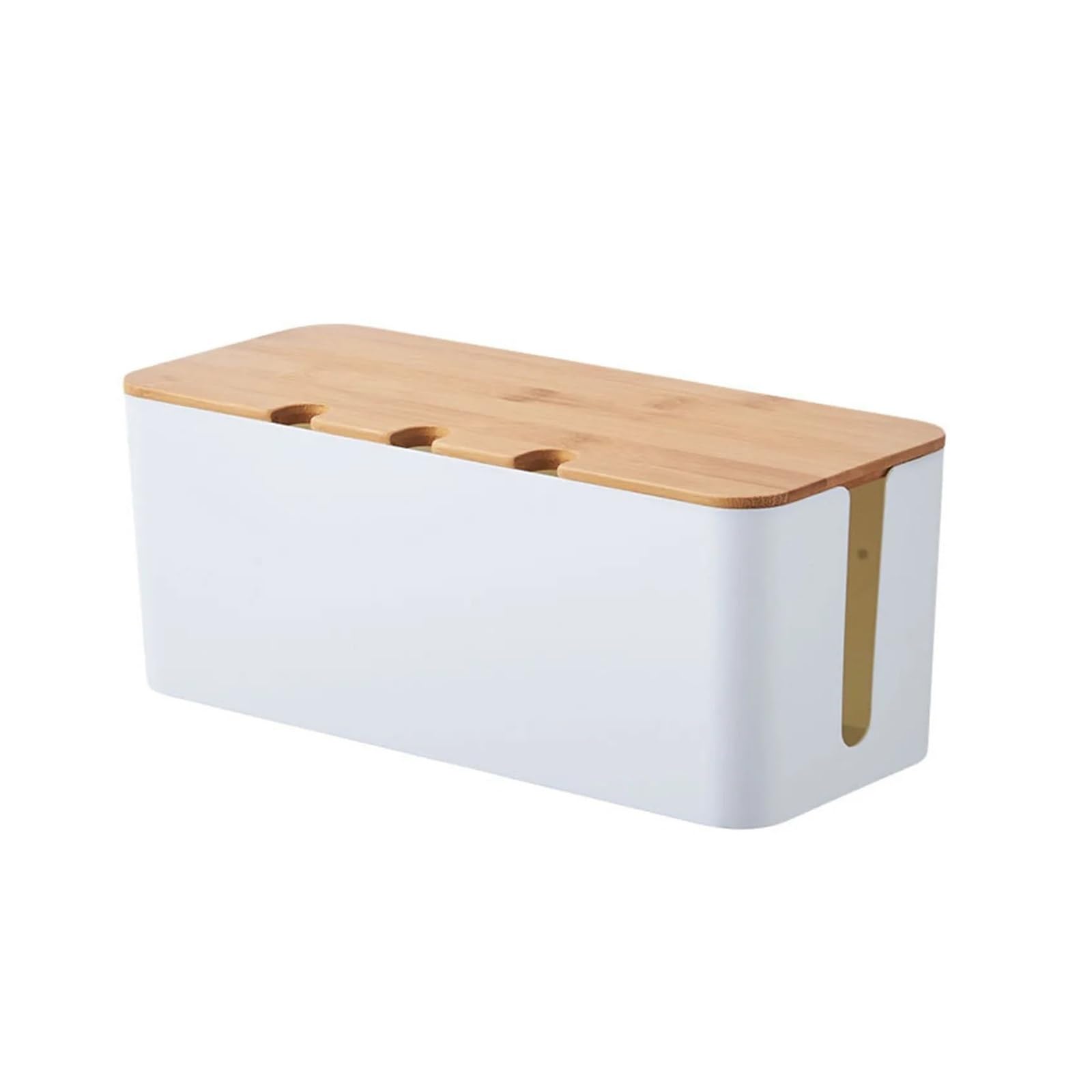 Organizador de cables estilo madera HIZON para un escritorio de computadora limpio