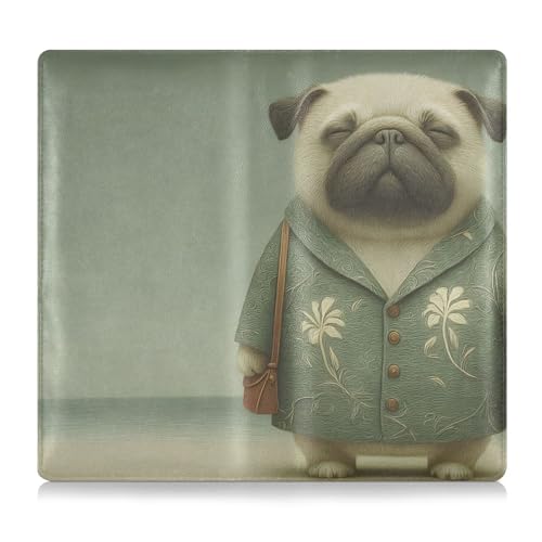 Car Registration and Insurance Holders Pug Gentleman Print, PU Leather for License Documents Cards2