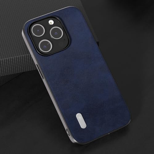 Funda iPhone 15 Pro Max azul HAZARA estuche de cuero ligero para el día a día 3