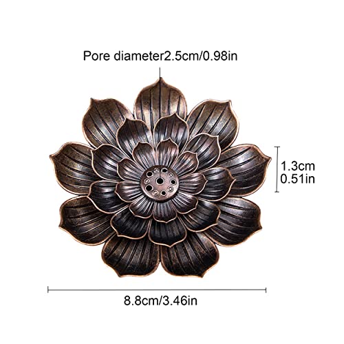 1Pcs Lotus Incense Holder 6-Hole Copper Cone Incense Burner Lotus Stick Incense,Backflow Incense Holder Meditation Gifts for Office Home SPA Yoga Tea House - Image 2