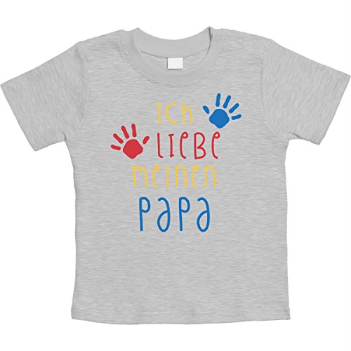 Ich Liebe Meinen Papa - Coole Babykleidung Vater Unisex Baby T-Shirt 3-6 Monate Grau