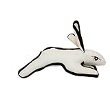 TUFFY - World's Tuffest Soft Dog Toy - Barnyard White Rabbit - Squeakers - Multiple Layers. Made Durable, Strong & Tough. Interactive Play (Tug, Toss & Fetch). Machine Washable & Floats