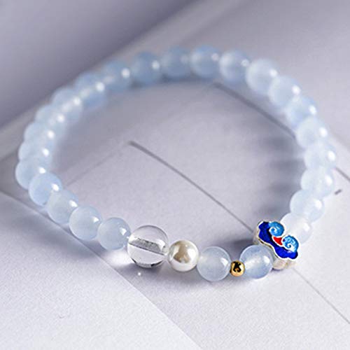 Bracelet Feng Shui agate blanche et quartz rose, amulette cadeau idéale