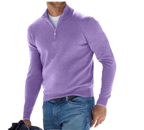 Autumn Men's Zipper Casual Sweater Long Sleeve V Neck Fleece Top Sweater