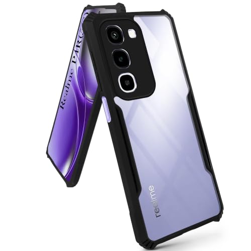 Image of Jkobi Hybrid Back Cover Case for Realme P4R 5G | Realme Narzo 100X 5G (Shockproof with Polycarbonate Clear Panel | Professional Black)