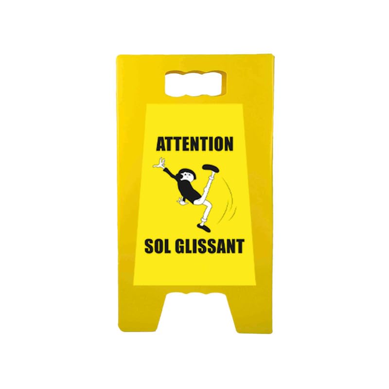Caballete de señalización 'ATENCIÓN SOL GLISSANT' de dimensiones 55 x 31 cm