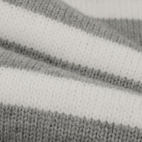 Cambkatl Men's Striped Knit Sweaters Stylish Color Block Loose Fit Crewneck Pullovers Long Sleeve Fall Winter Jumper Tops4