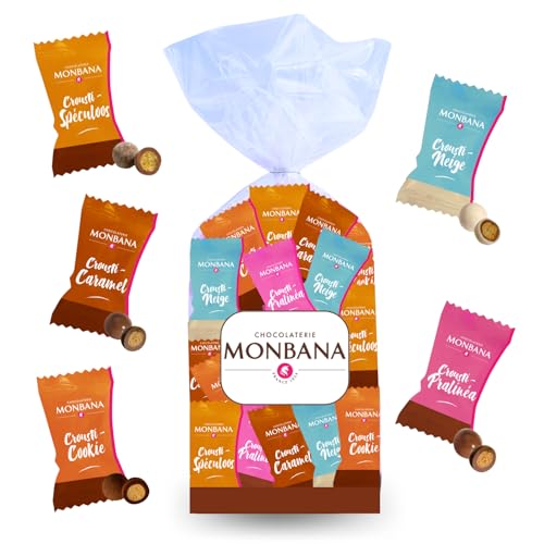 MONBANA | Assortiment de 320g de Délicieuses Croustilles au Chocolat à Offrir ou à Partager | Fabrication française
