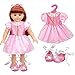 Tomicy Lot de 2 Vêtements de Poupée pour New Born Baby Poupée, Tenues avec Jupe et Chaussures pour Poupée de 43cm, Accessoires Pour Girl Dolls Cadeau Enfant Fille
