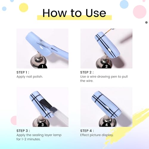 Image of Gel Polishing Nail Liner Brush 5pcs Of Painting Art Nail Liner Brush Outline Beautiful Patterns.