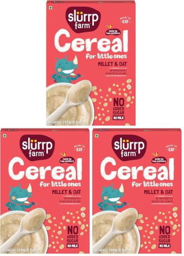 Image of Slurrp Farm Porridge, Millet And Oats Powder | Instant Healthy Wholesome Food, No Added Sugar No Salt, 250 G (Pack of 3)