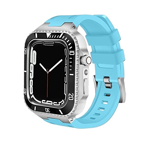 Kit modification cadre en métal pour iWatch 8 7 6 5 4 SE bracelet acier 44mm