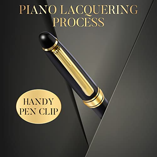 Pafuwei Luxury Fountain Pen Set,0.5Mm Ink Pen With Fountain Pen Case Refillable Fountain Pen Ink Pens Medium Point For Writing Men Father's Day (Gold) #TOP1