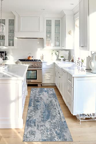 Famibay 2X6 Ft Hallway Runner Rug With Rubber Backing Upgraded Non Slip Modern Abstract Washable Rug Runner Soft Fluffy Low Pile Carpet Floor Runners For Hallway Entryway Bathroom Bedroom Kitchen #TOP5