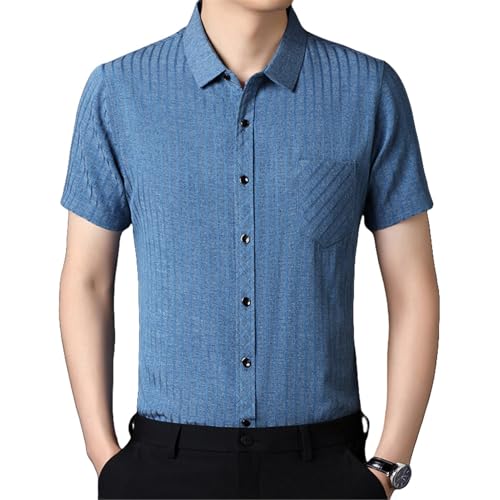 Chemise d'été décontractée manches courtes col cranté coupe ample unie