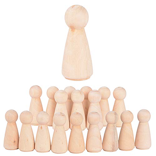 JNCH 20pcs 58mm Muñeca de Madera Peg Dolls Clavija Muñeca de Madera...