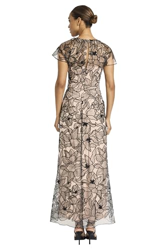 Maggy London Women's Ankle-Length Evening Gown-Cap Sleeves and Flowing A-line Silhouette-Elegant Keyhole Back Formal Dress3