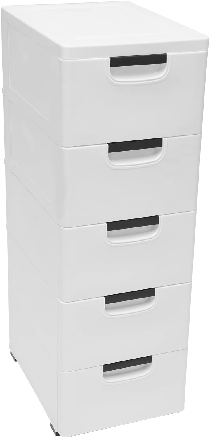MuChaIOAK 5 Tier Drawers, Plastic Drawers Storage