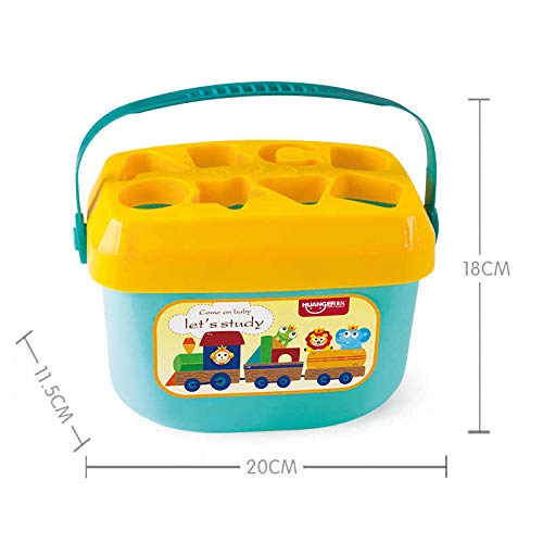 PLUSPOINT-Babys-First-Shape-Sorting-Blocks-Sorter-Bucket-for-Toddler-Kids-Shape-Bucket