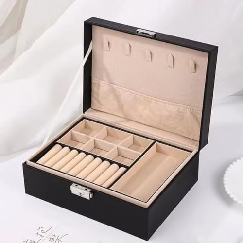 Porta Joias em Veludo - Maleta Elegante Organizadora com Chave - ...