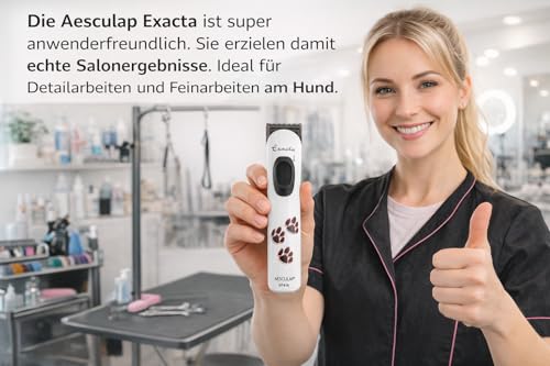 Aesculap Exacta Schermaschine/Tiertrimmer/Pfotentrimmer/Gesichtstrimmer. Akkubetrieben (Li-Ionen Akku) mit Tasche. 43528