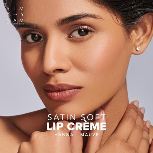Image of SIMPLYNAM Satin Soft Lip Creme | 1 Swipe Full Coverage | Hydrating, Creamy Matte Finish | 16 Hour Stay | Transfer-Proof & Smudge-Proof | Infused with Peptides & Squalane | Vegan | 5ML | Hanna- Mauve