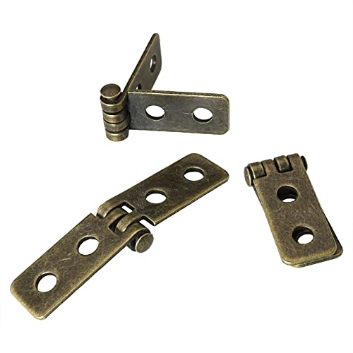 Jianling 8Sets Antique Bronze Hinge Vintage Hardware (With Mounting Screws) Folding Butt Hinges Narrow Flap Hinges For Boxes Jewelry Cases Cabinet Cupboard #TOP2