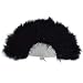 Wobe 20s Vintage Feather Fan Flapper Dance Roaring Gatsby Burlesque Handheld Marabou Feather Fan Flapper Accessories (Black)