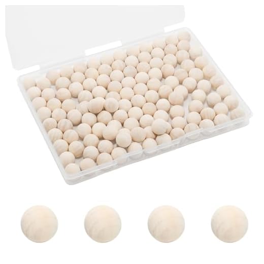 Adyoney 120 Pcs Wooden Round Ball 1/2" (12mm) Unfinished Wood Balls for Crafts, Wood Beads, Crafting Wood Rounds, Wooden Circles, DIY Project