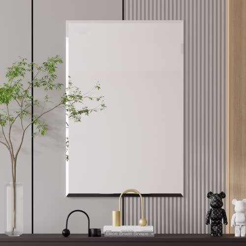 RICHTOP 24 x 36 Zoll rechteckiger rahmenloser Wandspiegel Abgeschrägter randloser Spiegel Bad Eitelkeit Schlafzimmer Eingang Wohnzimmer Wohnkultur Cover