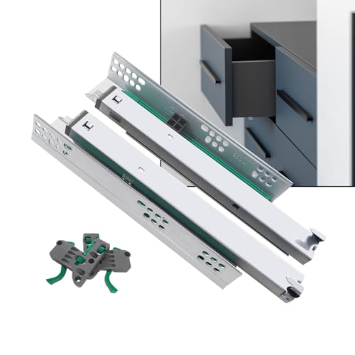 Image of Volo Undermount Drawer Slide Runner Bottom Undermount Channel Slide Silent Soft Closing Hydraulic with Locking Device (Capacity 40 Kg) (300mm, 12 Inch)