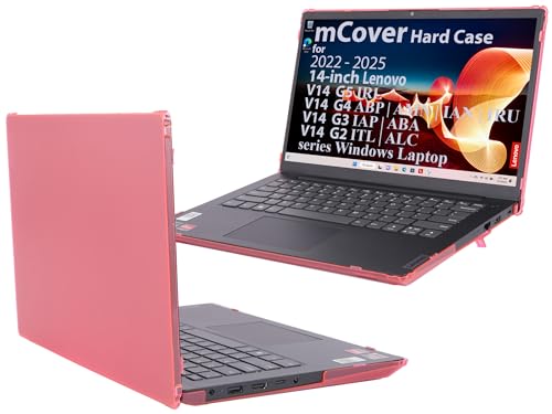 Étui mCover rose pour Lenovo V14 G2 G3 G4 G5 coque rigide 14 pouces