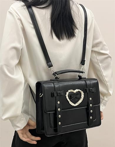 Japanese Style Sweet Messenger Bag Womens Bowknot Backpack Purse PU Leather Crossbody Shoulder Bag Lolita Handbags3