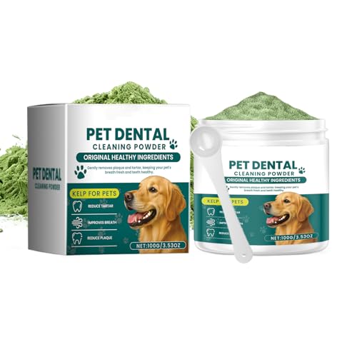Polvo para Dientes de Perros - Eliminador de Larga Duración 100g | Eliminador del Mal Aliento Canino,para Mascotas Cachorro Frescura Bucal Higiene Cepillado Interior Exterior Viaje Baño