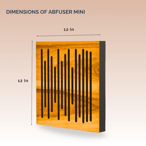 Image of Timber Acoustics Abfuser Mini Acoustic Panel | Diffusion & Absorption | Reduces Echo | For Studios, Home Theatres & Living Spaces | 1ft x 1ft x 2in (Wave, Set of 4)