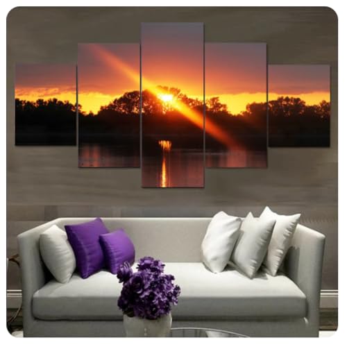 Impression sur toile HD forêt et crépuscule aux finitions d'art pour intérieur chic