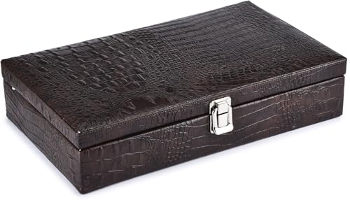 Image of New Brown Croco Design Watch Box for 12 Watches Watch Box (Brown, Holds 12 Watches)