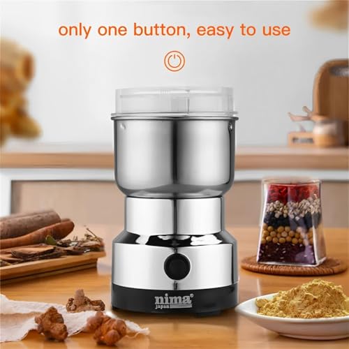 Image of Electric Mixer Grinder Smash Machine Stainless Steel Multifunctional Grinder & Chopper Dried Spice Hurbal Masala Coffee Beans, Nuts & Grains, Household Mixer, Powerful Motor Blender (AA)