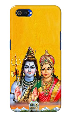Image of PRINTFIDAA Lord Shiva Parvati Yellow Background Printed Designer Hard Back Case Cover for Realme C2 / Oppo A1K, RMX1941, CPH1923 -(SS) MVN1008