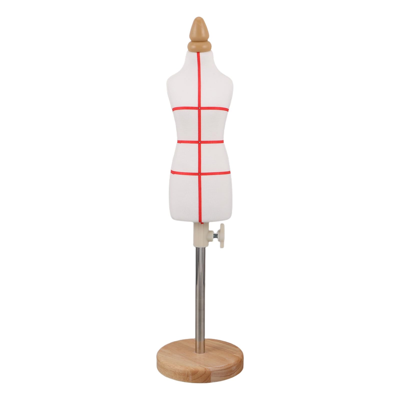 Mikikit Maniquí Miniatura Femenino de Costura 31-48 Cm, Maniquí de Ropa para Confección Base de Madera, Forma Realista para Diseño de Moda y Talleres Educativos