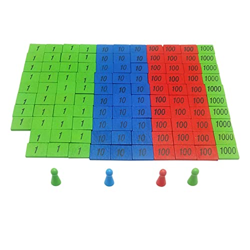 pistro Jeu de Timbres Montessori 112 Pièces, Jouet Mathématique en Bois pour Enfants 3-6 Ans, Apprentissage des Nombres et Opérations