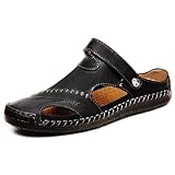 [STRDEOUT] メンズサンダル スポーツ アウトドア 紳士用さんだる レザーサンダル 男性 オフィス オシャレ おしゃれ 夏 外履き お洒落 キャンプ 運転 ウォーキング 2way 軽量 ブラック
