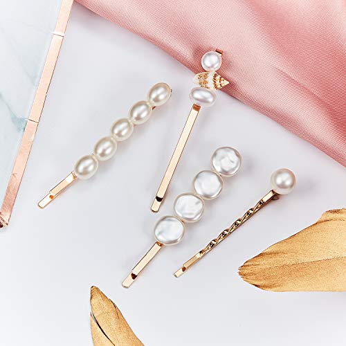 12 Pieces Faux Pearl Hair Clip Shell Barrettes Conch Pearl Hairpins Side Bangs Beach Seashell Hair Barrettes Bobby Pin For Women And Girls #TOP1
