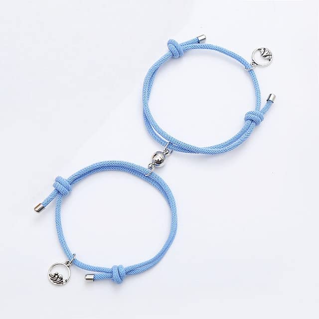 1 par de pulseras magnéticas para amantes, pulseras para parejas, mujeres,...