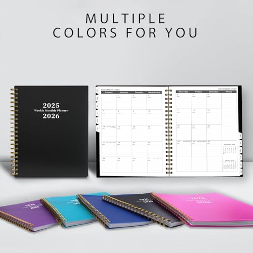 Ymumuda 2025-2026 Planner Weekly Monthly,JUL.2025 to JUN.2026, 12 Months, 8.5" X 11", Large Monthly Calendar Planner with Spiral Bound, Excellent for School Office Supplies, Black - Thumbnail 7