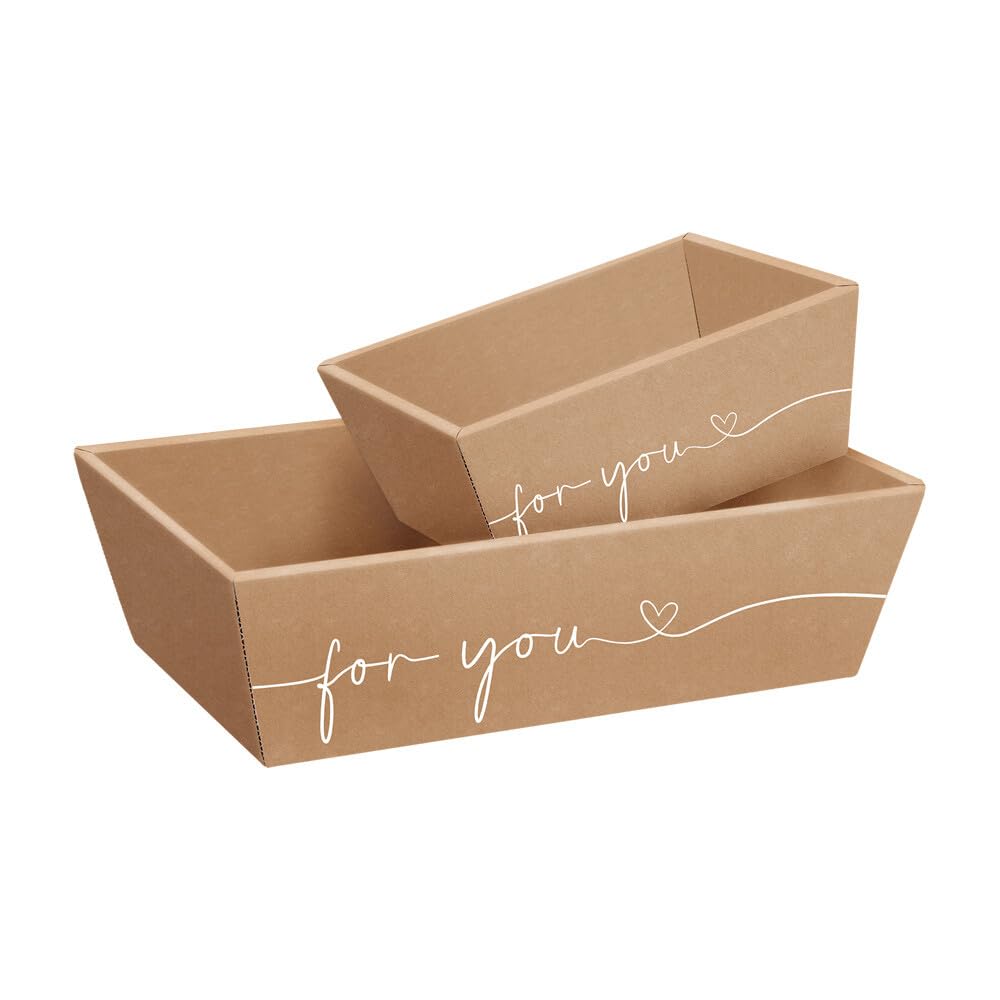 Geschenkkorb naturfarben Wellpappe For You 33,6 x 19,6 x 11 cm, 25 Stück