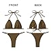 MIKETAI Sexy Bikinis for Women 2 Piece Bikini Spaghetti Strap Swimsuits Solid Color Bathing Swimwear Triangle Bathing Suit (US, Alpha, Medium, Regular, Regular, Army Green)
